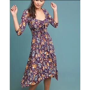 Maeve Anthropologie Beloved Floral Jersey Dress